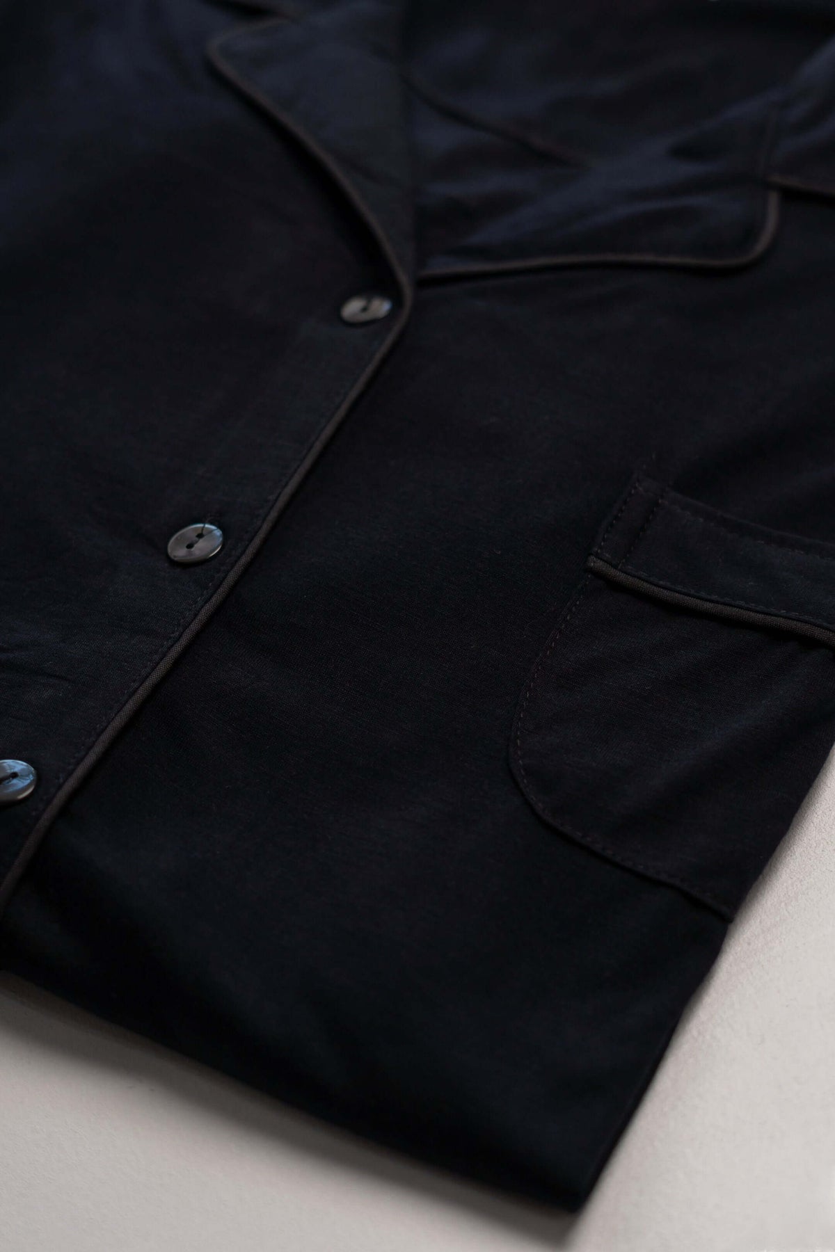 Black monochrome pajamas with buttons 