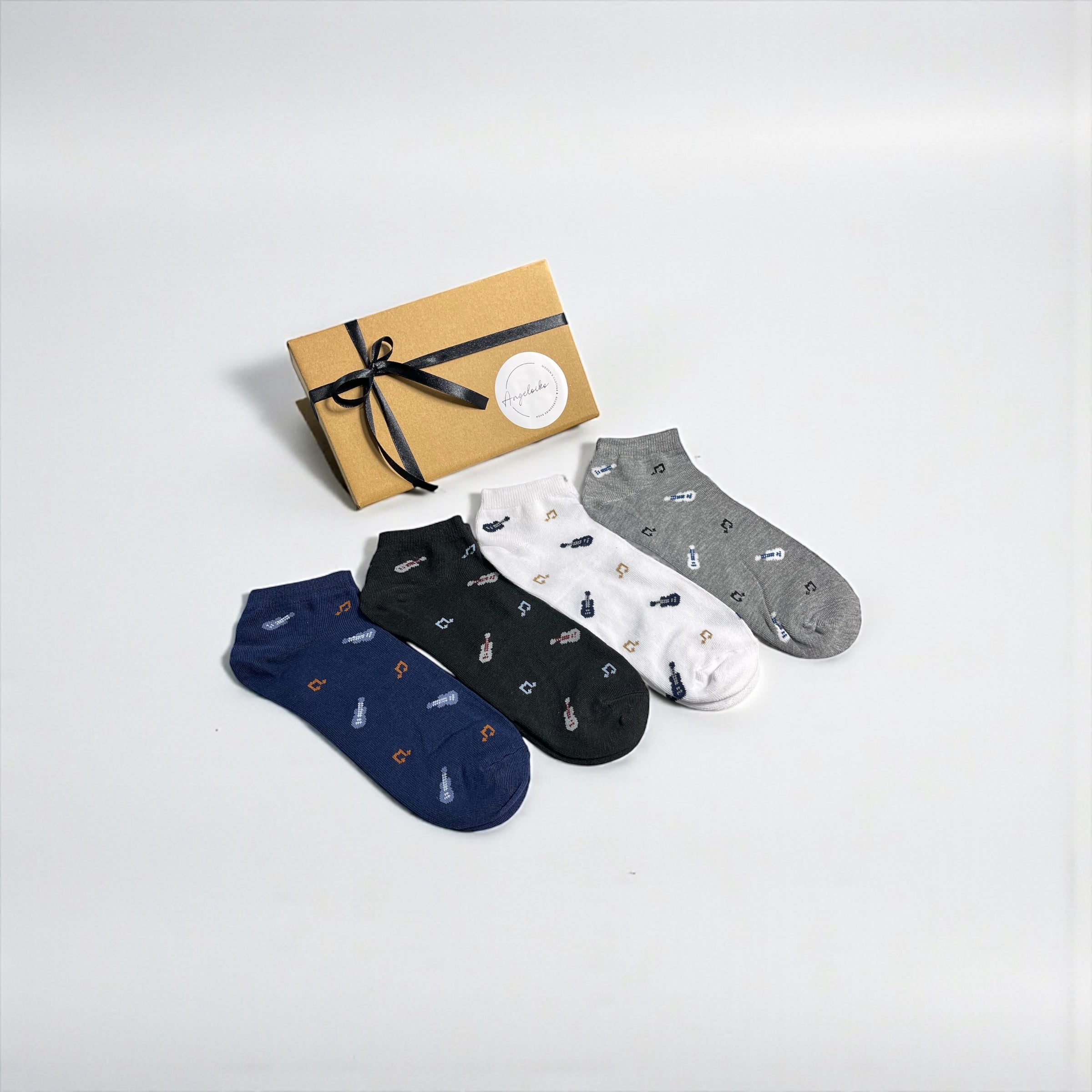 Men’s Socks Gift box σοσόνια με σχεδιάκια από κιθάρες