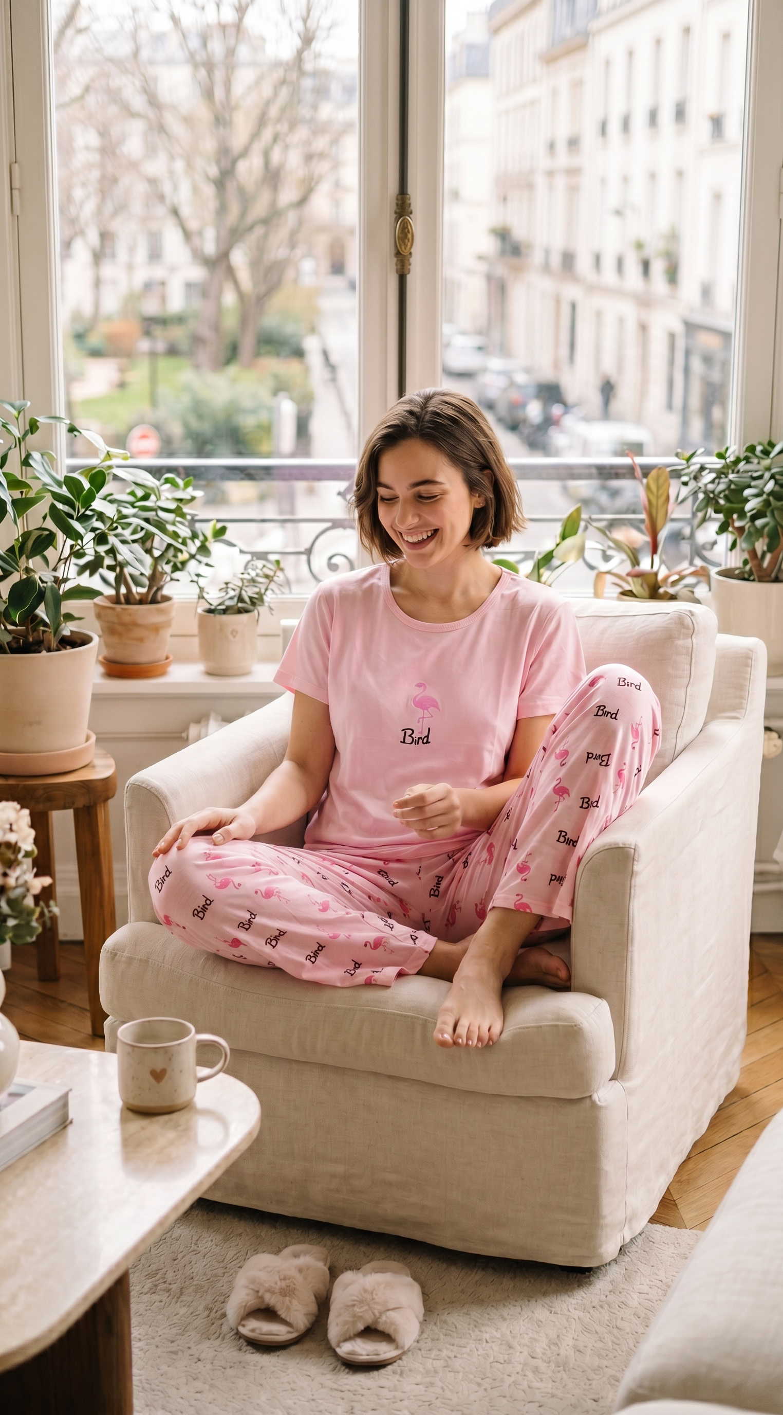 Πιτζάμα με Print Flamingo
