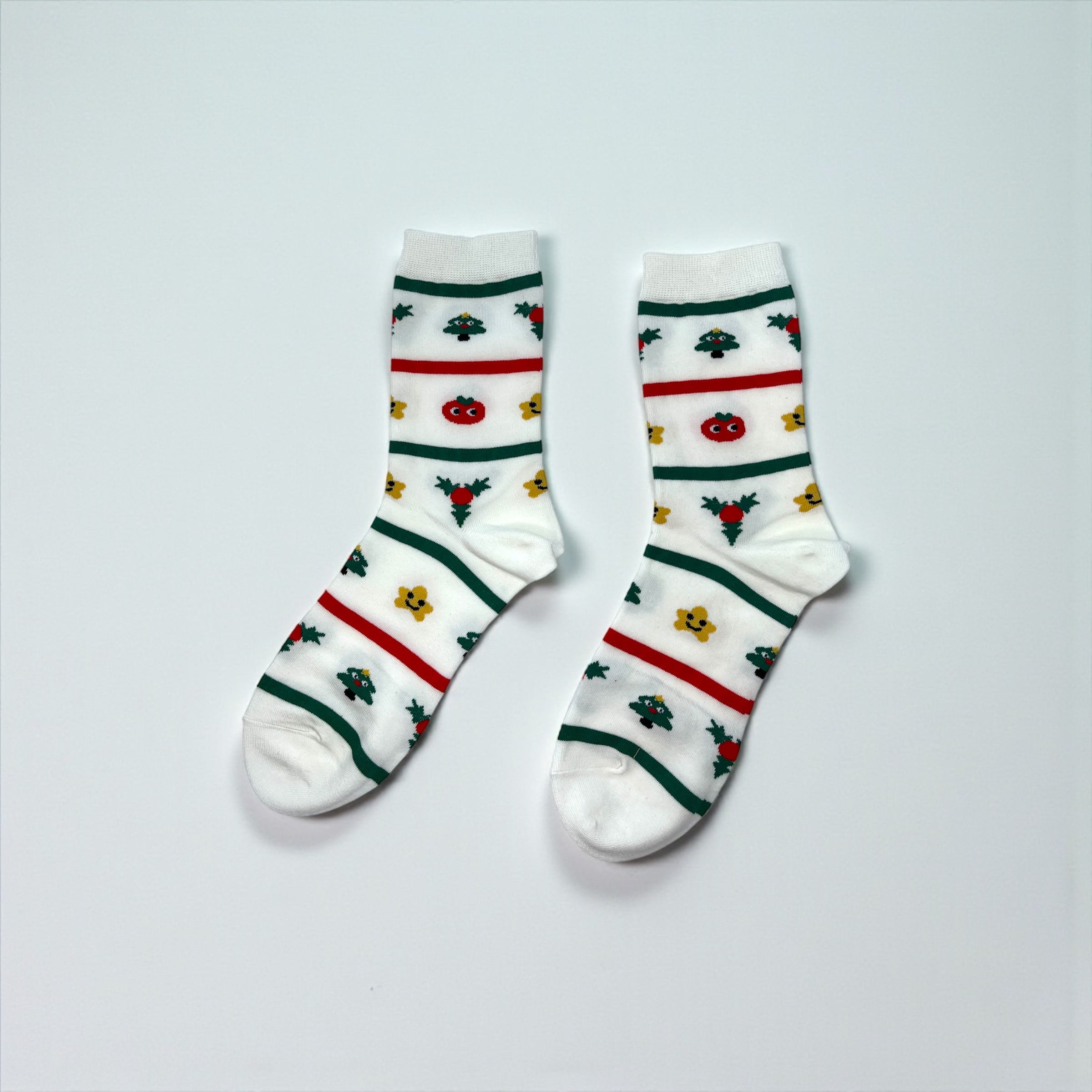 Κάλτσες Λευκές με Χριστουγεννιάτικα Σχέδια