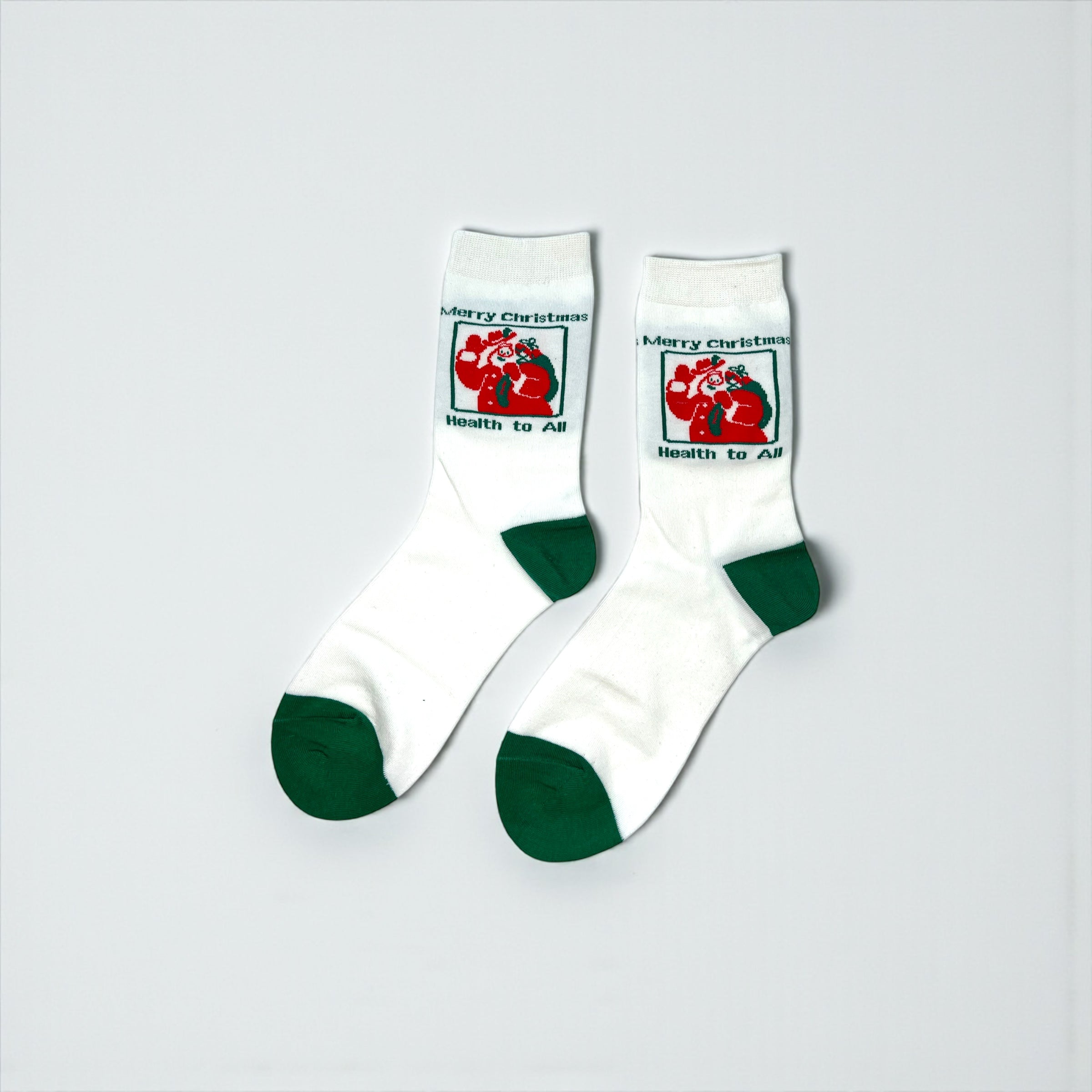 Κάλτσες Άσπρες με Άγιο Βασίλη “Health to All”