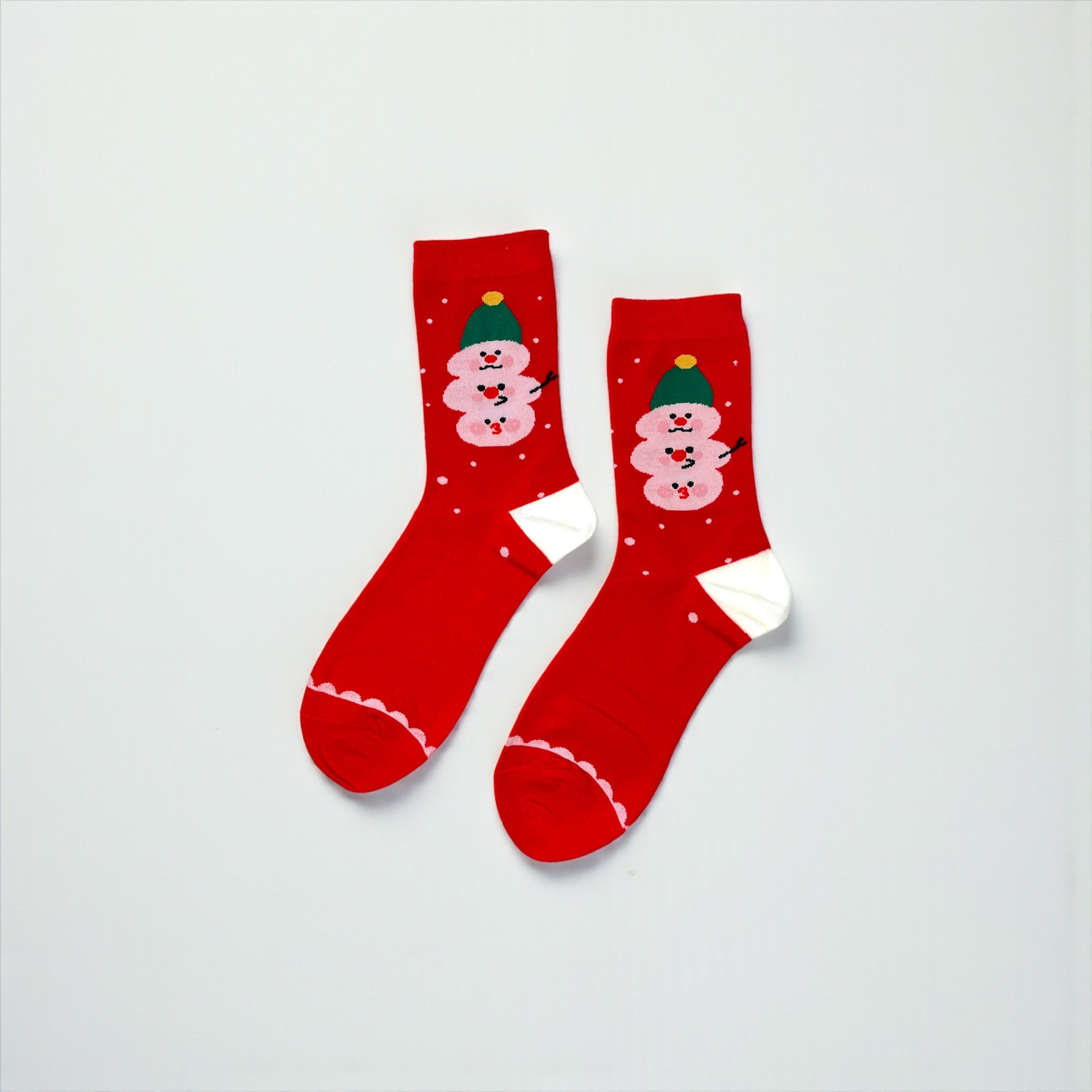 Κάλτσες Κόκκινες με Χιονάνθρωπο