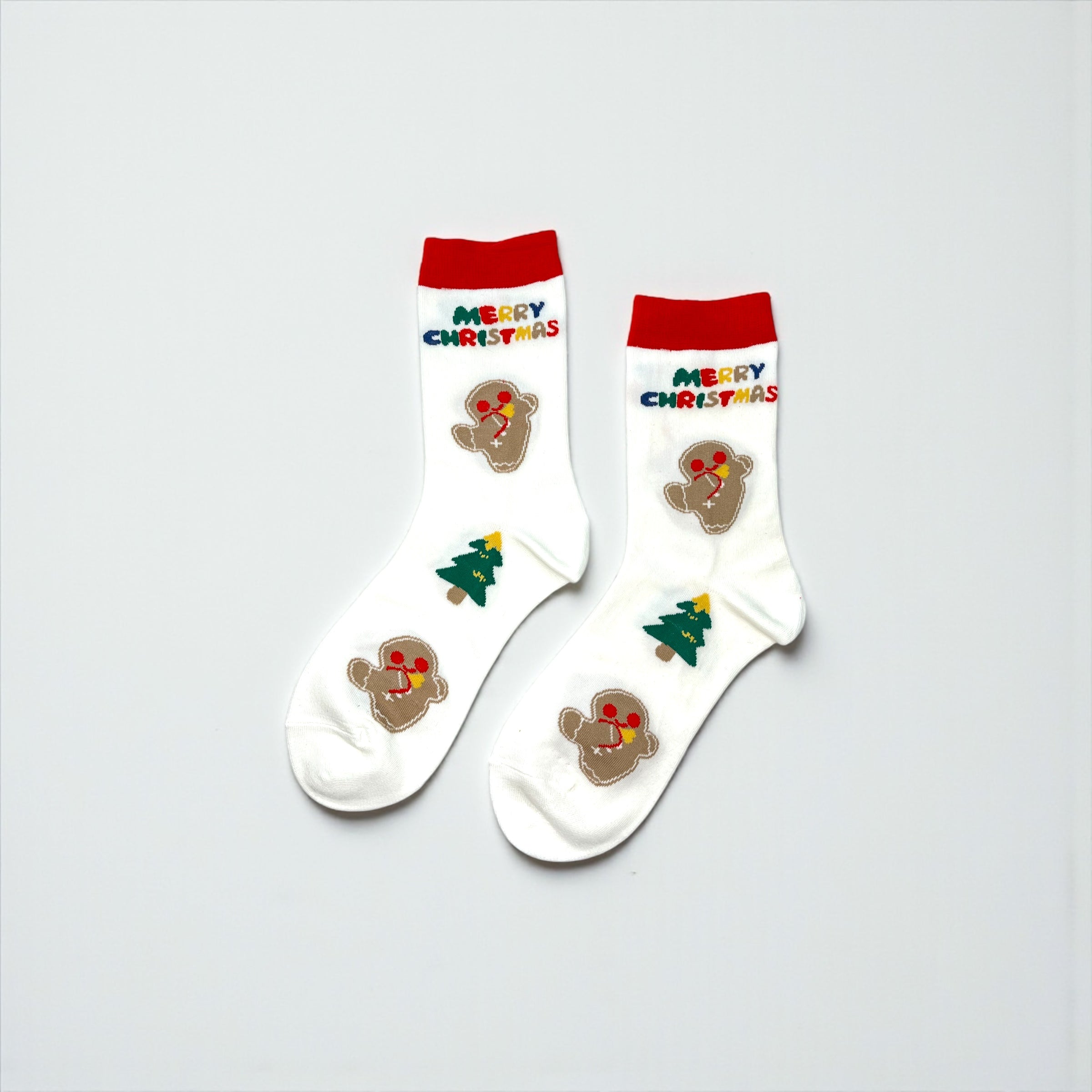 Κάλτσες Λευκές με “Merry Christmas” & Δέντρο