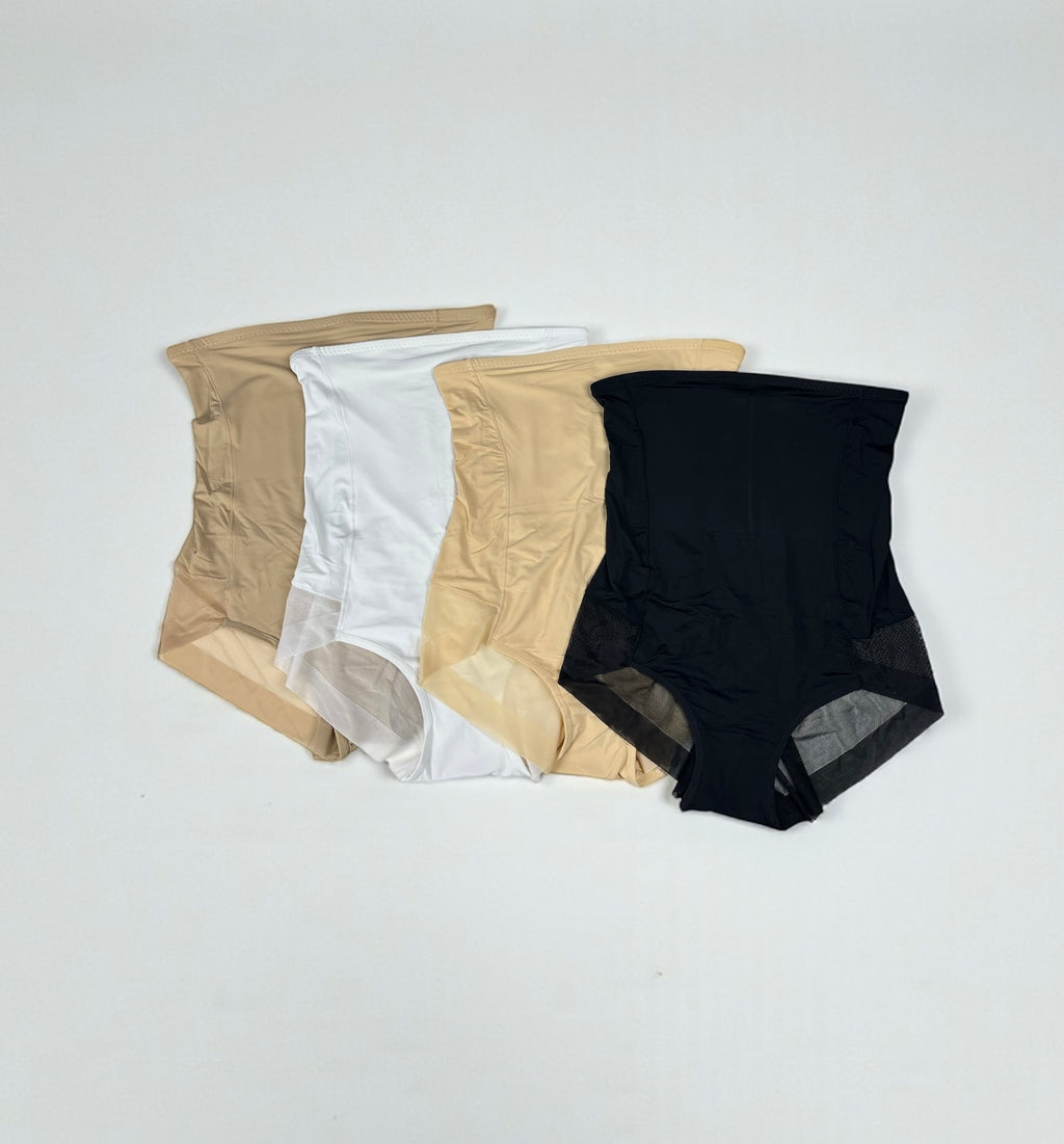 Ψηλόμεσο σλιπ ελαφριάς διαμόρφωσης τύπου κορσέ με διαφάνεια