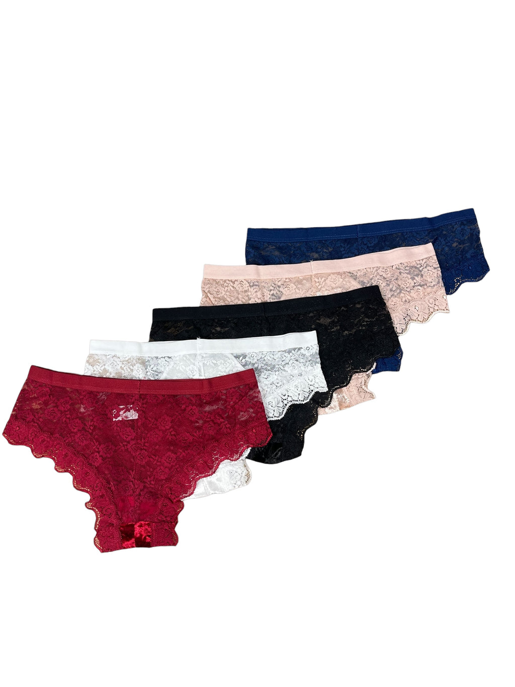 Lace briefs with velvet detail