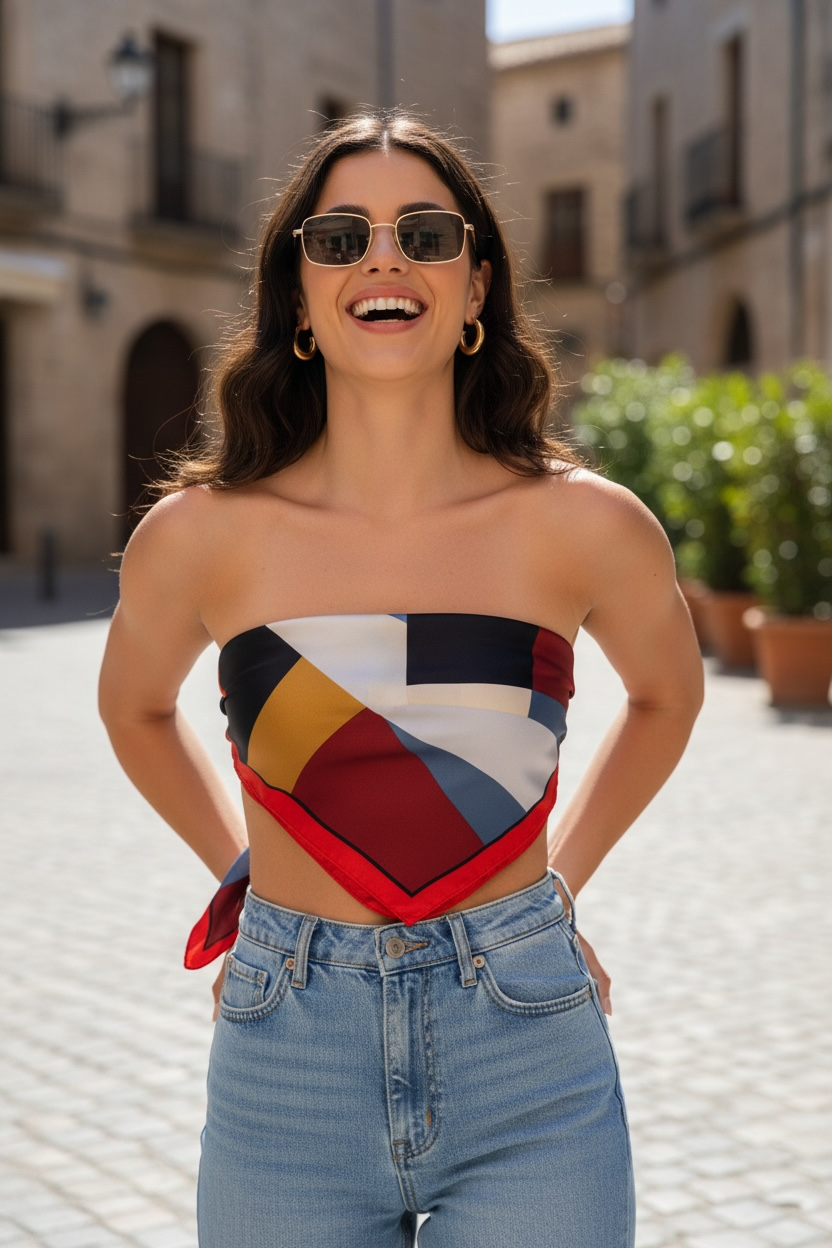 Μαντήλι γεωμετρικό πολύχρωμο