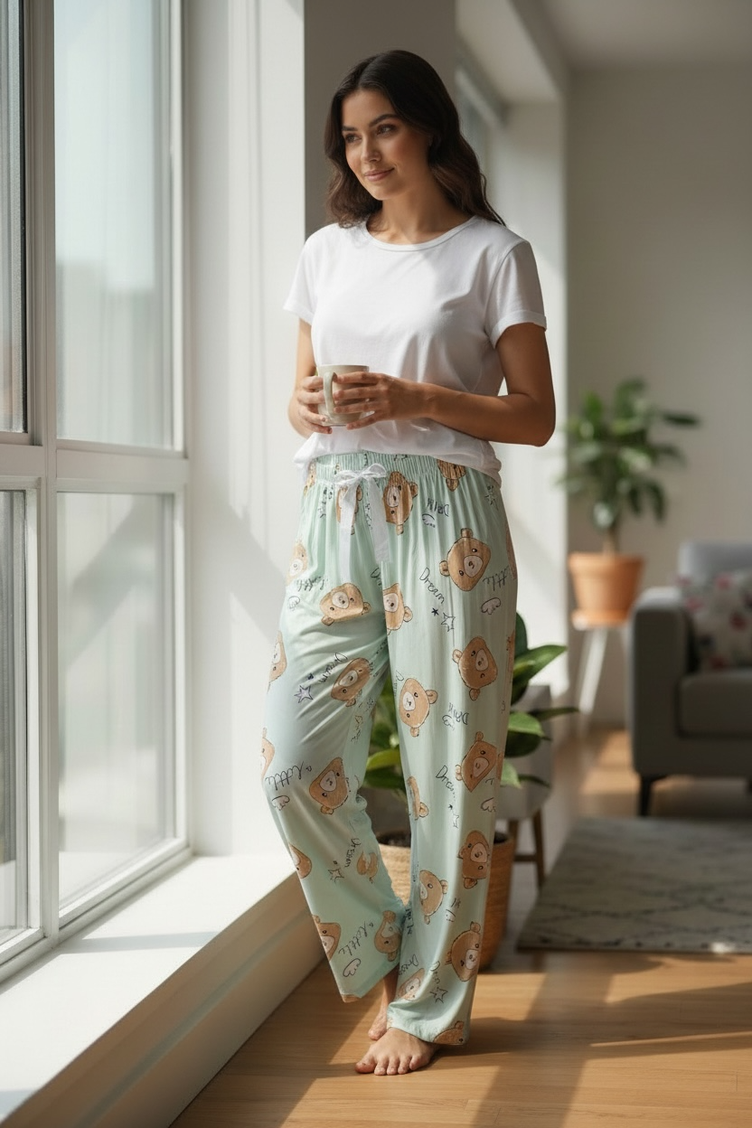 Παντελόνι Πιτζάμας Teddy Mint