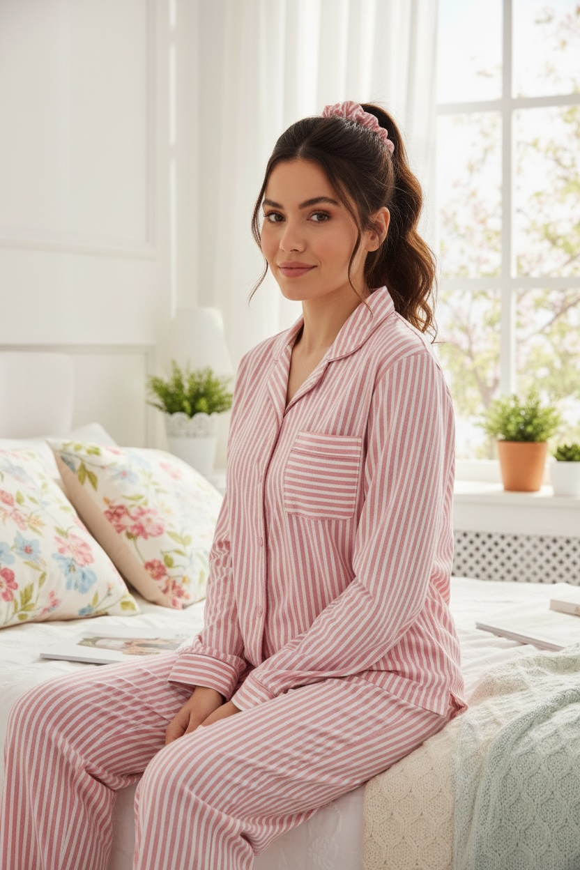 Blue Pajamas with Lace 