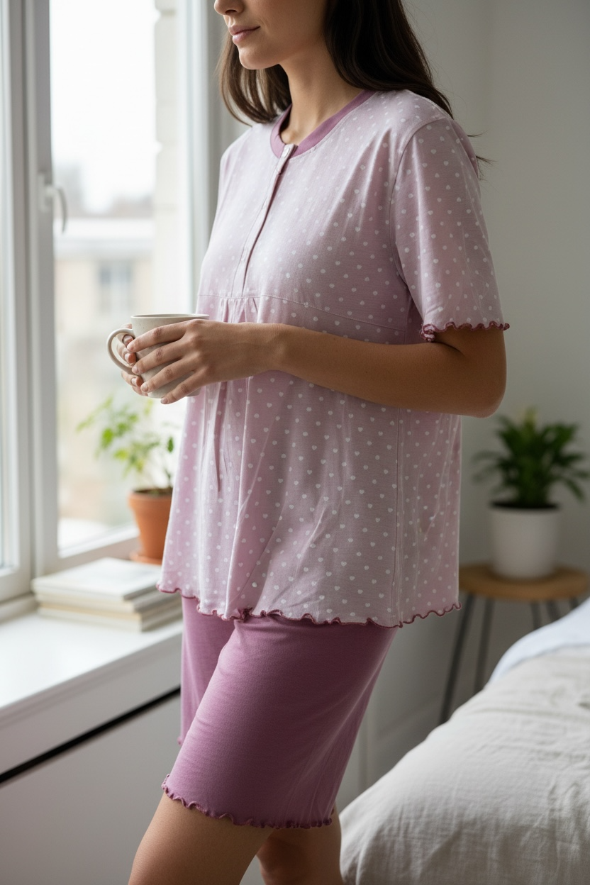 Pistachio Pajamas with Striped Pants