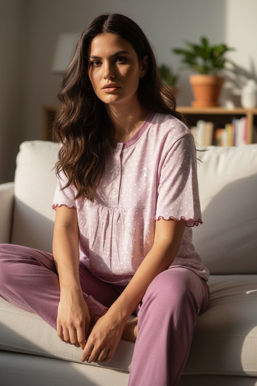 Pistachio Pajamas with Striped Pants