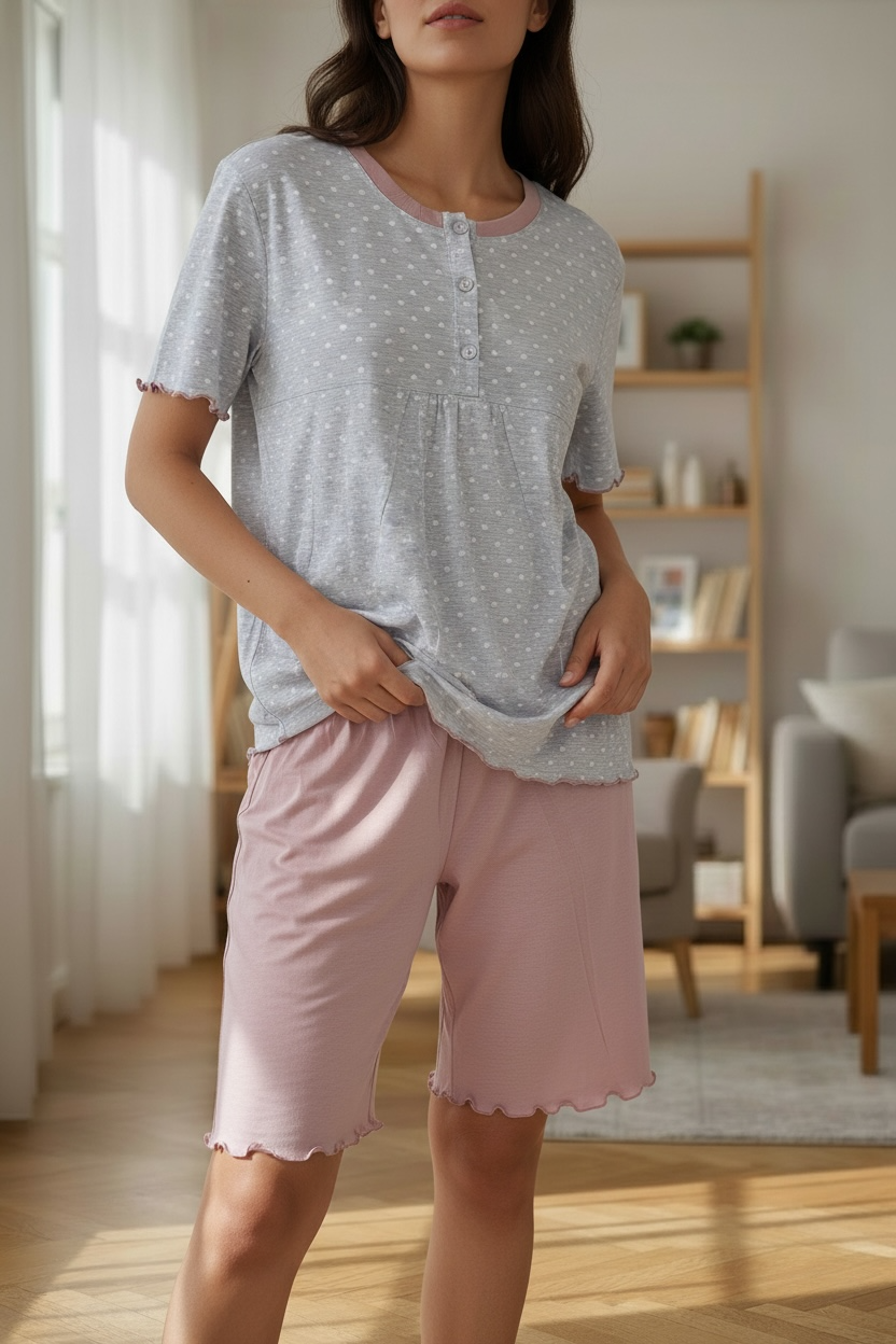 Pistachio Pajamas with Striped Pants