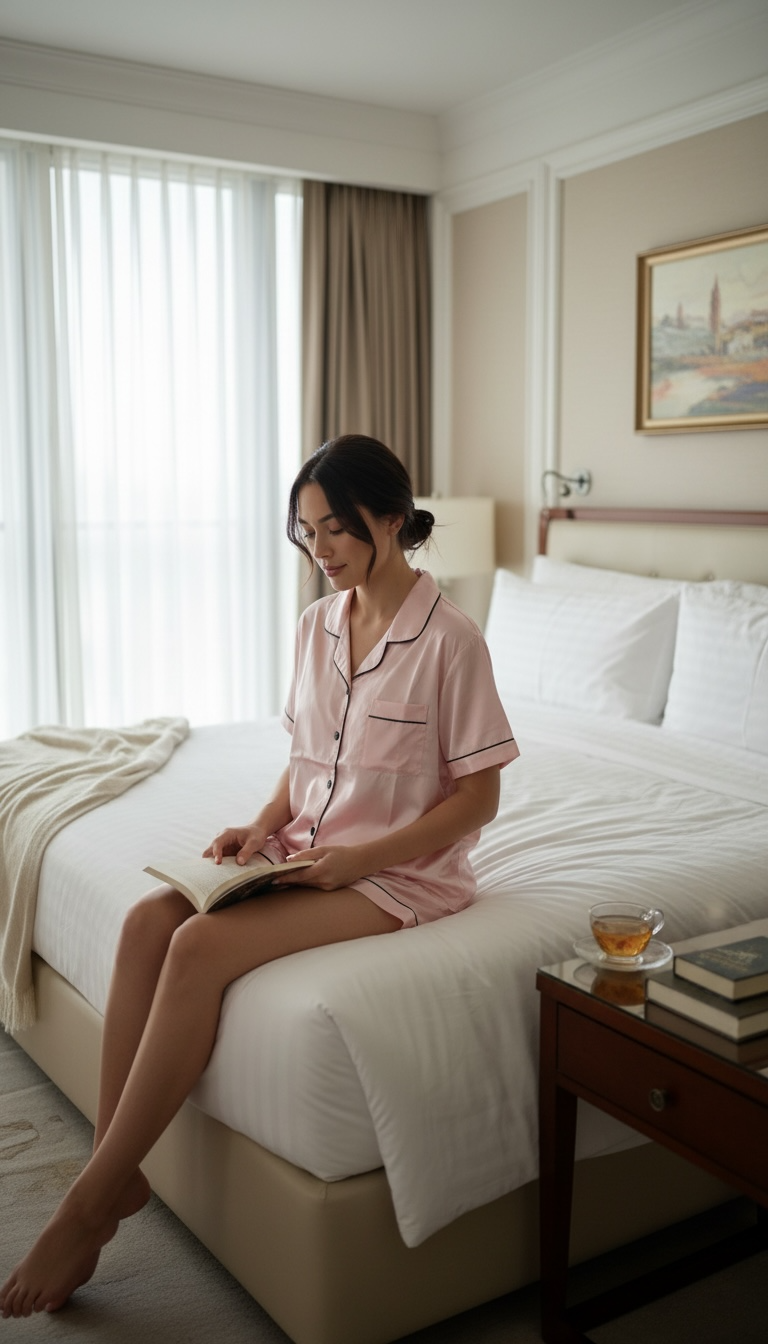 Noelle Pink – Satin Shorts Pajama Set