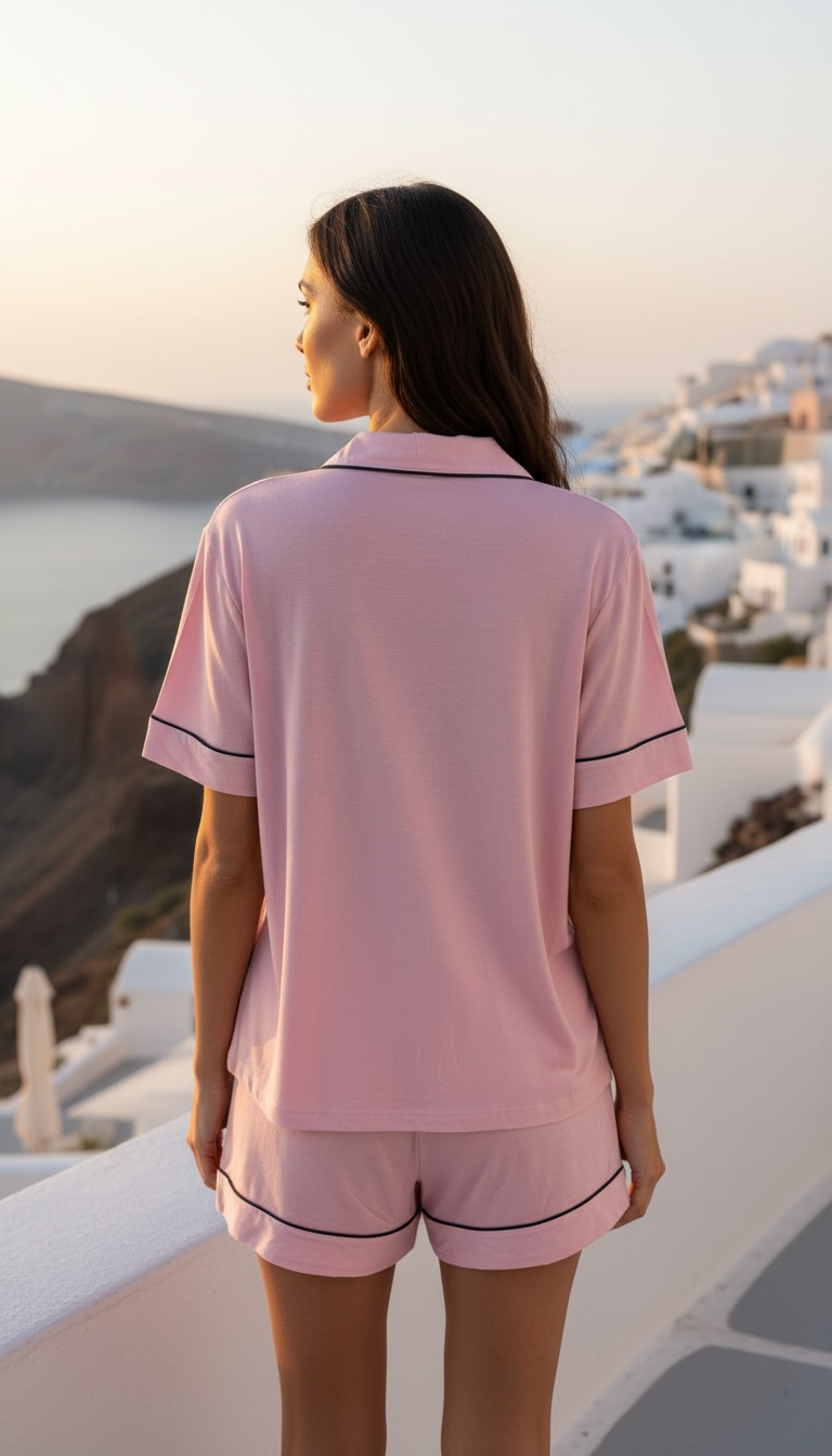 Classic Mood Short Set-Pink
