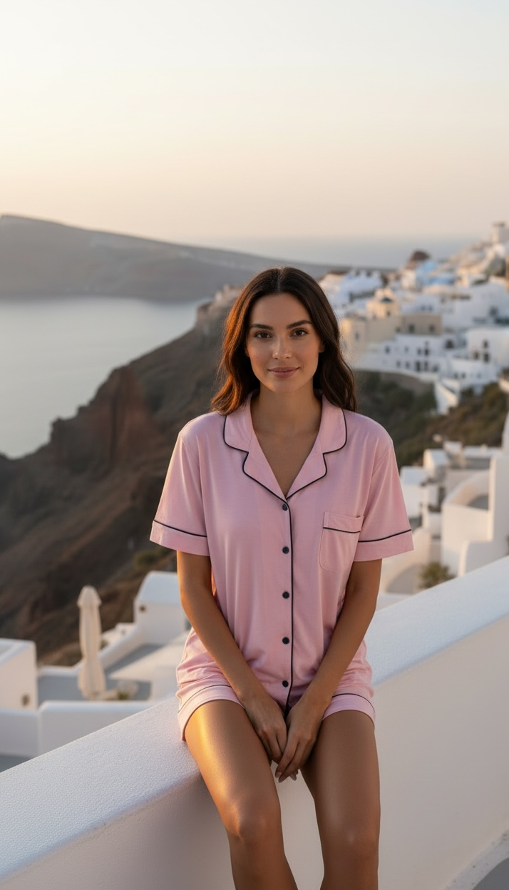 Classic Mood Short Set-Pink