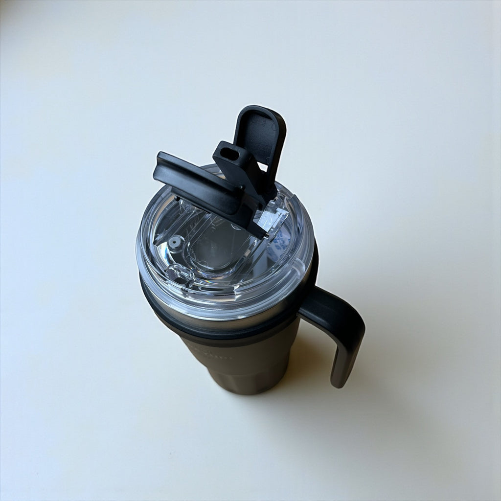 Θερμός 600ml Μαύρο με Διπλό Στόμιο